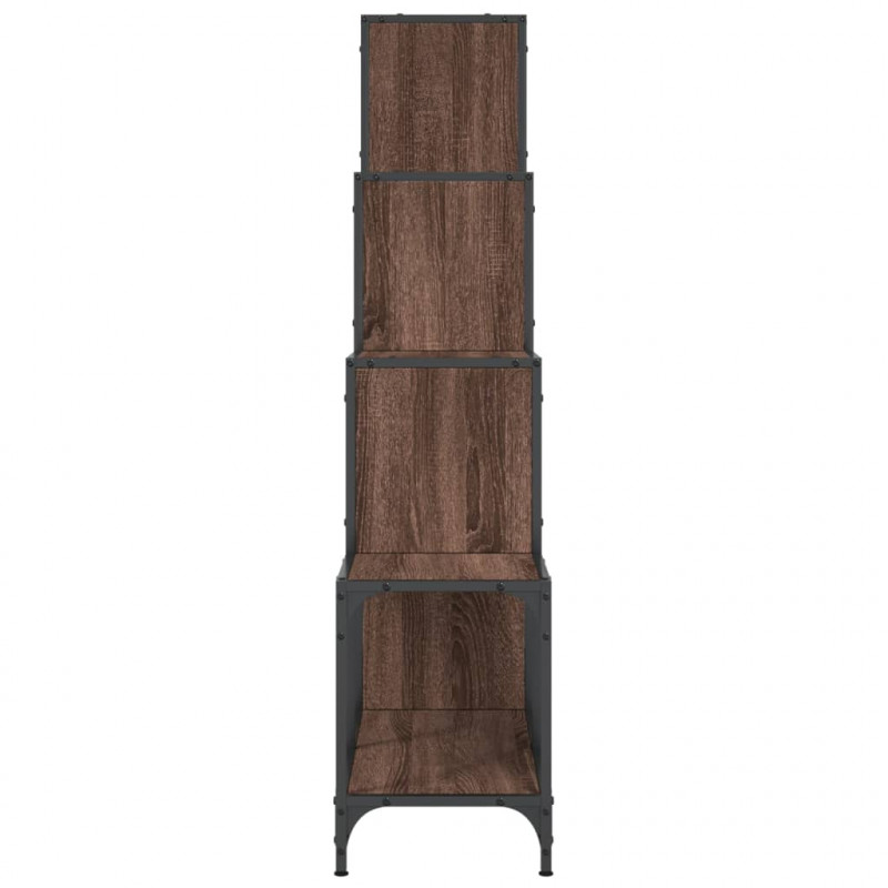 Regał brązowy dąb 122x30x132 cm materiał drewnopochodny i metal