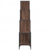 Regał brązowy dąb 122x30x132 cm materiał drewnopochodny i metal