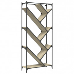 Regał, dąb sonoma 79x30x180 cm, materiał drewnopochodny i metal