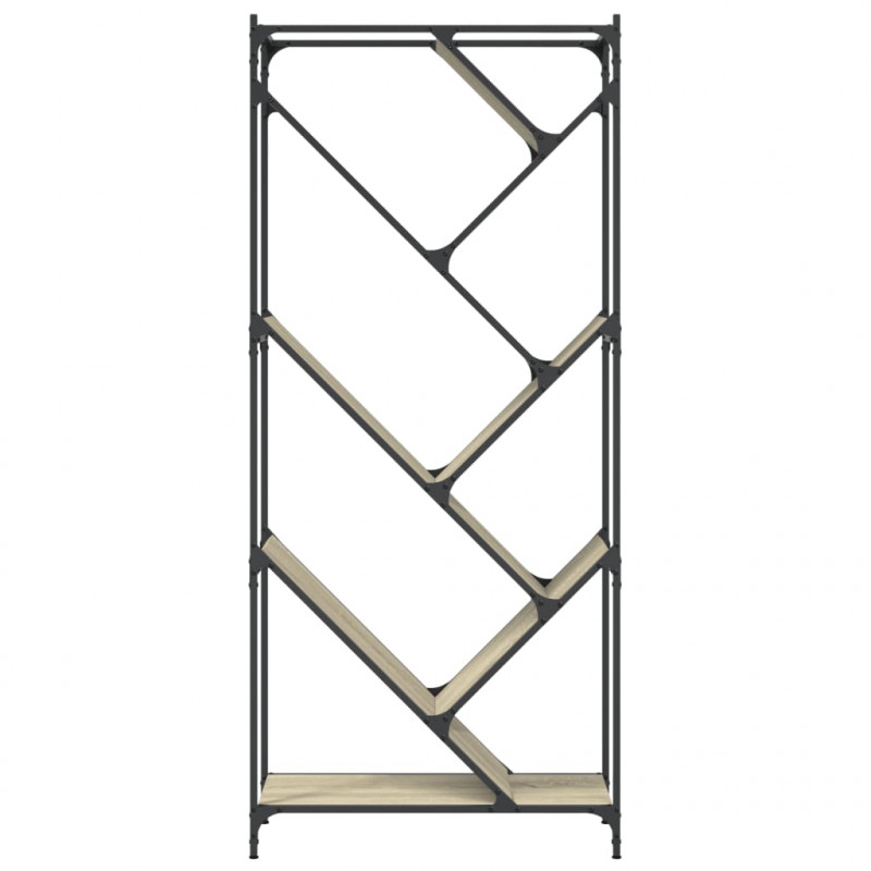 Regał, dąb sonoma 79x30x180 cm, materiał drewnopochodny i metal