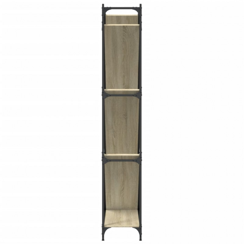 Regał, dąb sonoma 79x30x180 cm, materiał drewnopochodny i metal