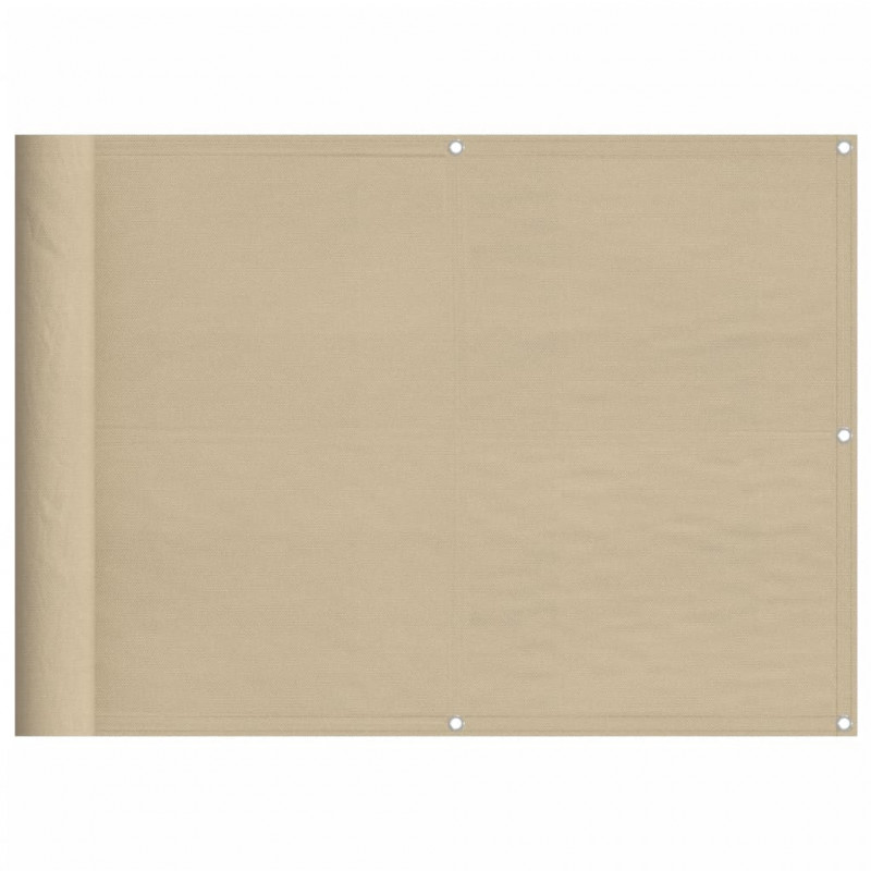 Parawan balkonowy, beżowy, 75x700 cm, 100% poliester Oxford