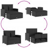 Sofa ogrodowa z poduszkami, 2-osobowa, czarna, polirattan