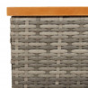 Stolik ogrodowy, szary, 70x70x25 cm, rattan i drewno akacjowe