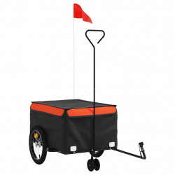 Przyczepka rowerowa, czarno-pomarańczowa, 45 kg, żelazo