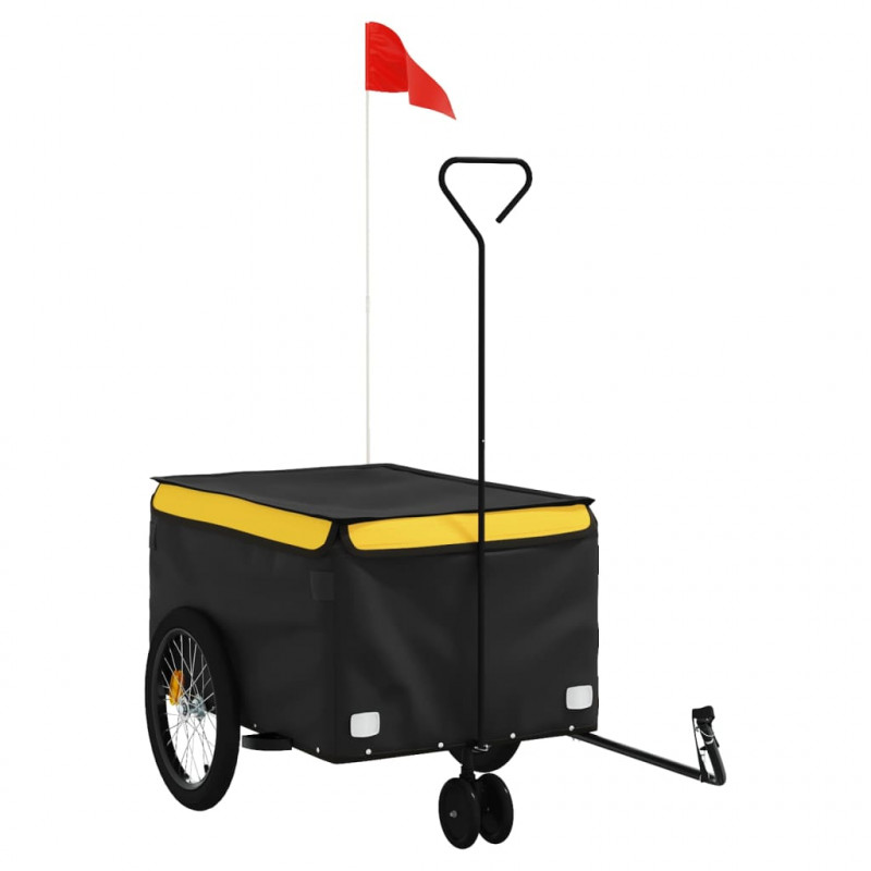 Przyczepka rowerowa, czarno-żółta, 30 kg, żelazo