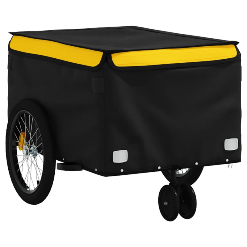 Przyczepka rowerowa, czarno-żółta, 30 kg, żelazo