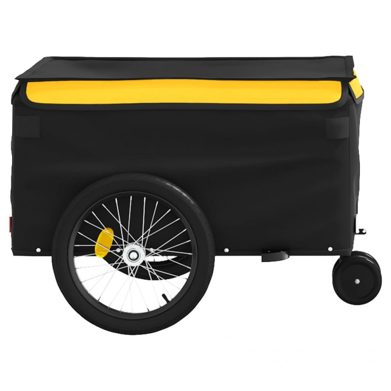 Przyczepka rowerowa, czarno-żółta, 30 kg, żelazo