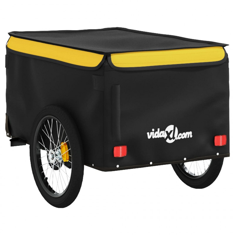 Przyczepka rowerowa, czarno-żółta, 30 kg, żelazo