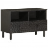 Szafka pod telewizor, czarna, 70x33x46 cm, lite drewno mango