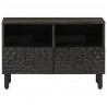 Szafka pod telewizor, czarna, 70x33x46 cm, lite drewno mango