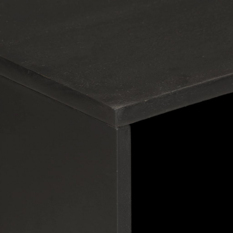 Szafka nocna, czarna, 50x33x60 cm, lite drewno mango