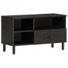 Szafka pod telewizor, czarna, 80x33x46 cm, lite drewno mango