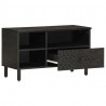 Szafka pod telewizor, czarna, 80x33x46 cm, lite drewno mango