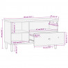 Szafka pod telewizor, czarna, 80x33x46 cm, lite drewno mango