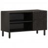 Szafka pod telewizor, czarna, 80x31x46 cm, lite drewno mango