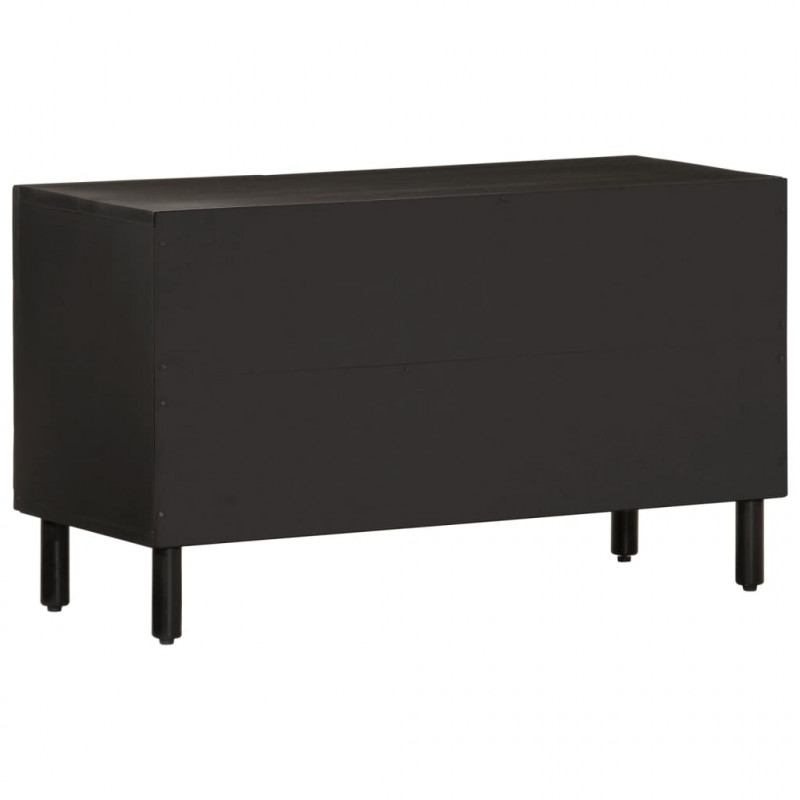 Szafka pod telewizor, czarna, 80x31x46 cm, lite drewno mango