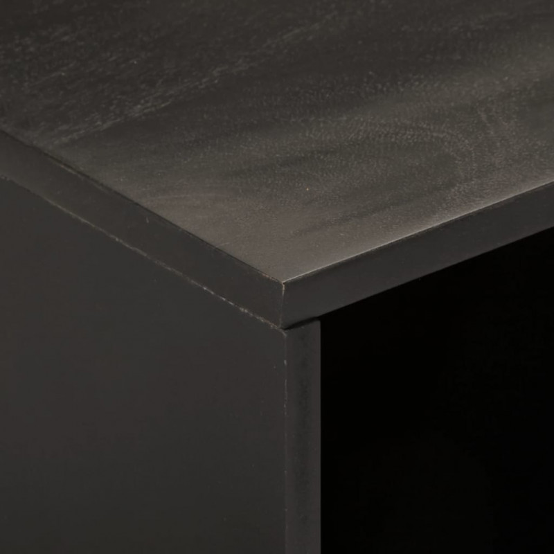 Szafka pod telewizor, czarna, 80x31x46 cm, lite drewno mango