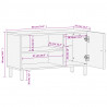 Szafka pod telewizor, czarna, 80x31x46 cm, lite drewno mango