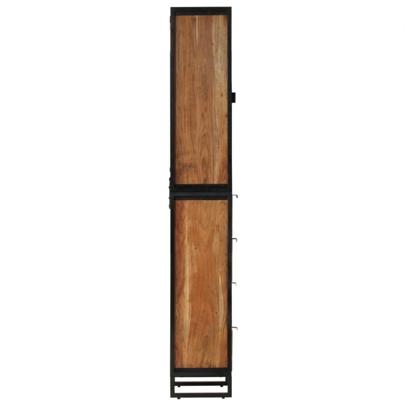 Szafka łazienkowa, 40x27x190 cm, żelazo i lite drewno akacjowe