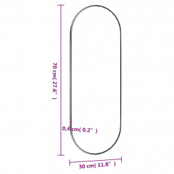 Lustro ścienne, 30x70 cm, szklane, owalne
