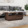 Stolik kawowy z oświetleniem LED, brązowy dąb, 90x49x40 cm