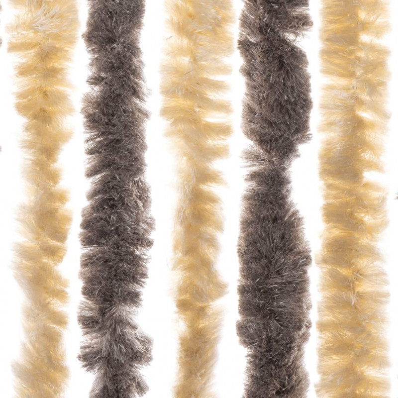 Zasłona przeciwko owadom, ciemny brąz i beż, 100x200 cm, szenil