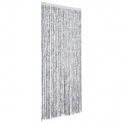 Zasłona przeciwko owadom, biało-szara, 100x230 cm, szenil