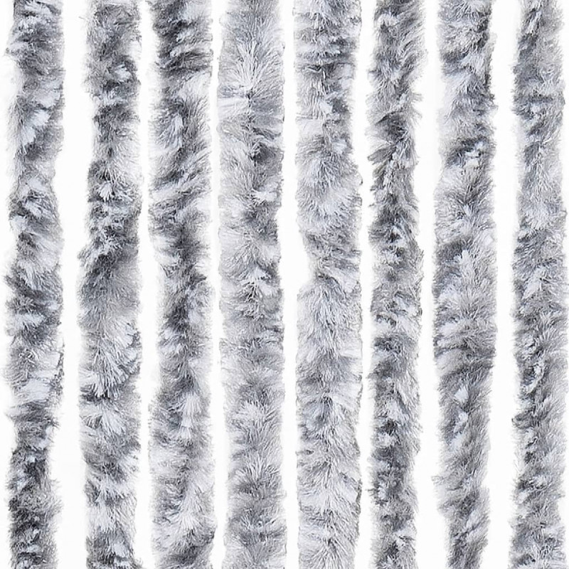 Zasłona przeciwko owadom, biało-szara, 100x230 cm, szenil