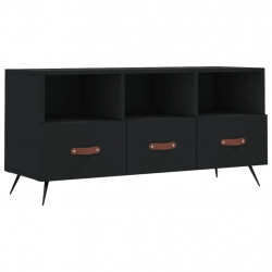 Szafka pod TV, czarna, 102x36x50 cm, materiał drewnopochodny