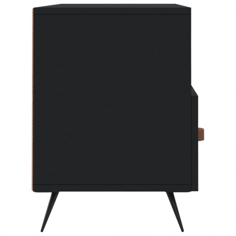 Szafka pod TV, czarna, 102x36x50 cm, materiał drewnopochodny