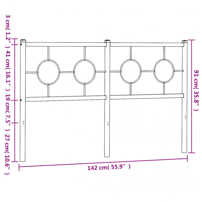 Metalowe wezgłowie, białe, 135 cm