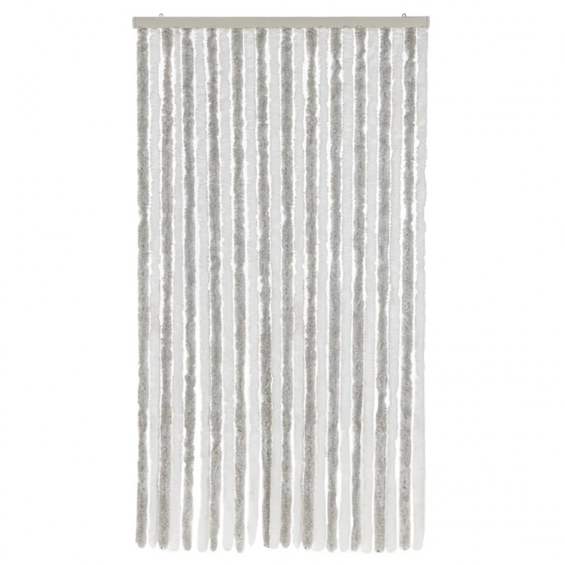 Zasłona przeciwko owadom, jasnoszaro-biała, 100x200 cm, szenil