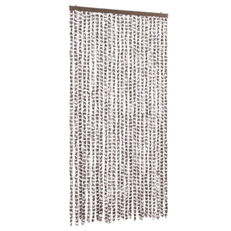 Zasłona przeciwko owadom, taupe i biel, 100x200 cm, szenil