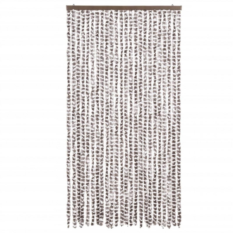 Zasłona przeciwko owadom, taupe i biel, 100x200 cm, szenil