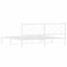 Metalowa rama łóżka z wezgłowiem, biała, 200x200 cm