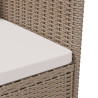 3-cz. zestaw mebli ogrodowych z poduszkami, rattan PE, beżowy