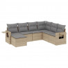 7-cz. zestaw wypoczynkowy do ogrodu, z poduszkami, beżowy