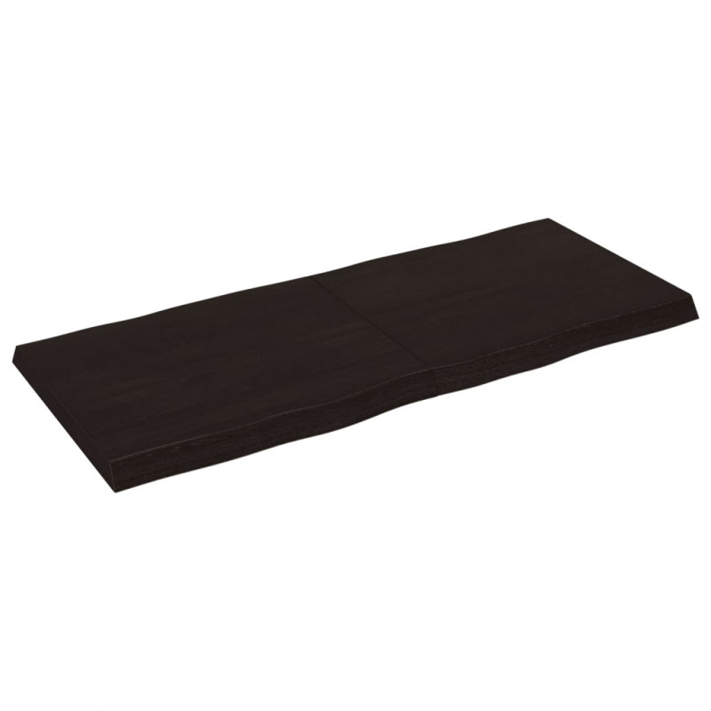 Blat ciemnobrązowy 140x60x(2-6) cm drewno z naturalną krawędzią