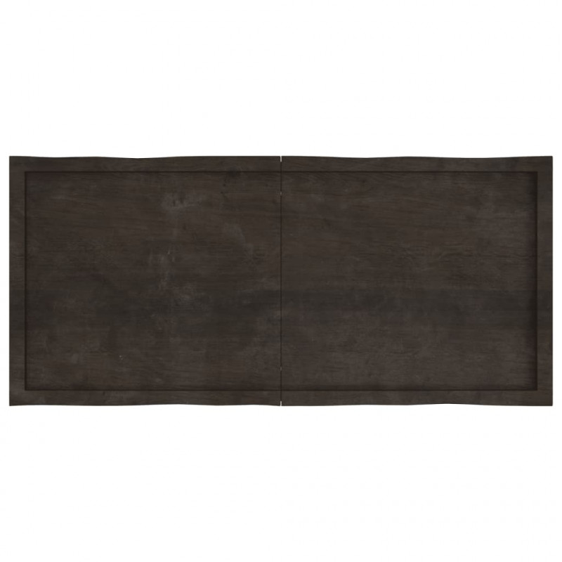 Blat ciemnobrązowy 140x60x(2-6) cm drewno z naturalną krawędzią