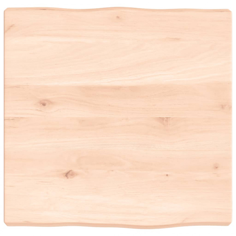 Blat stołu, 40x40x(2-4)cm, surowy, lity dąb naturalną krawędzią