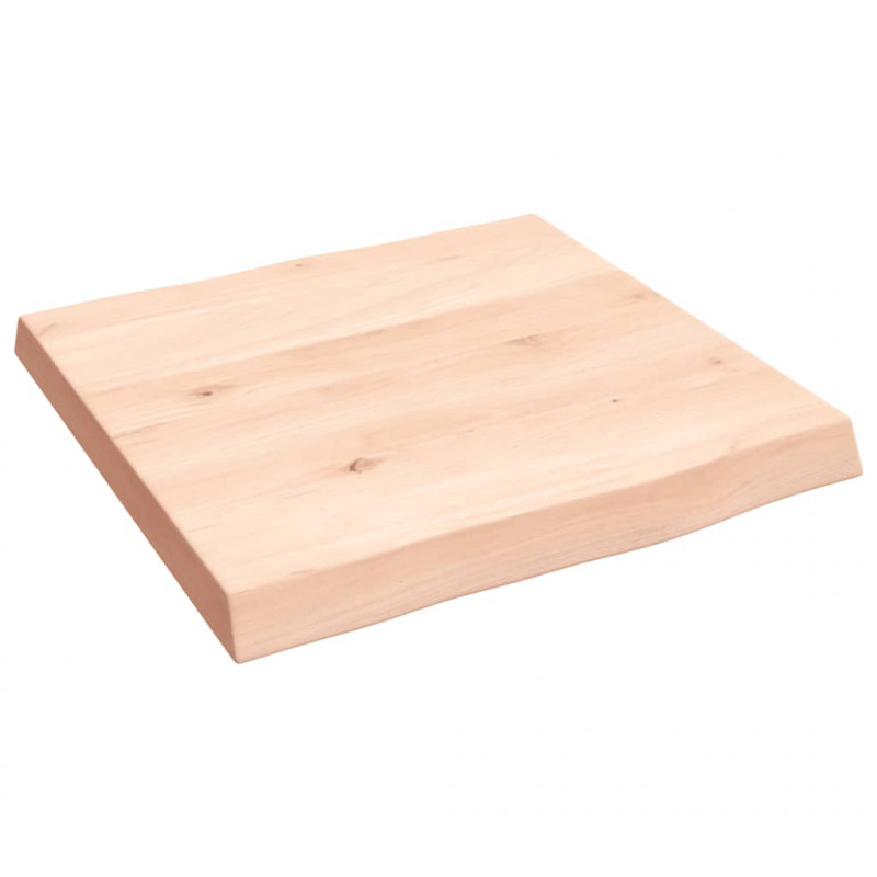 Blat stołu, 40x40x(2-4)cm, surowy, lity dąb naturalną krawędzią