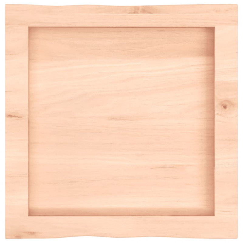 Blat stołu, 40x40x(2-4)cm, surowy, lity dąb naturalną krawędzią