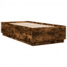 Rama łóżka z LED, przydymiony dąb, 75x190 cm