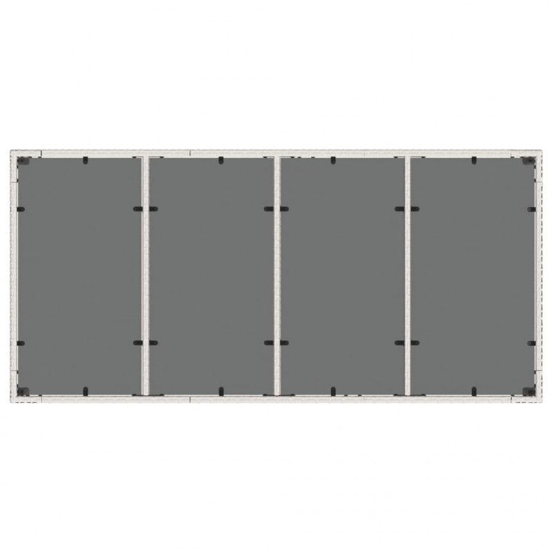 Stół ogrodowy ze szklanym blatem, biały 190x90x75 cm, rattan PE