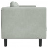 Sofa 2-osobowa z poduszkami, jasnoszara, aksamit