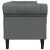 Sofa Chesterfield, trzyosobowa, ciemnoszara, obita tkaniną