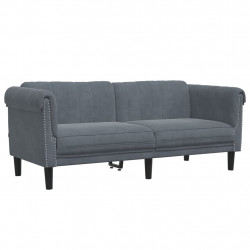 Sofa dwuosobowa, ciemnoszara, aksamit