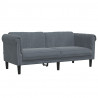 Sofa dwuosobowa, ciemnoszara, aksamit