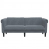 Sofa dwuosobowa, ciemnoszara, aksamit